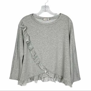 Anthropologie Eri + Ali Cropped Ruffle Dolman Top